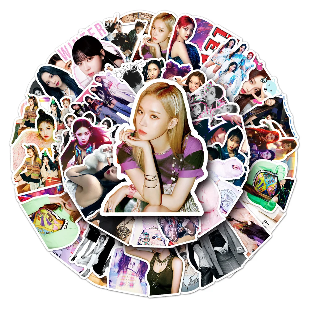 

10/30/50pcs Popular Korean Girl Singing Group Aespa Stickers For Luggage Laptop Ipad Guitar Phone Case Gift Stickers Wholesale