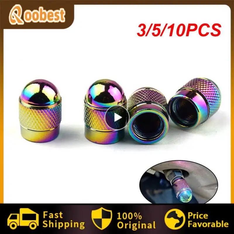 

3/5/10PCS Universal Stem Covers Aluminum Alloy Car Tire Valve Stem Caps Multicolor Dust Cover Dustproof Waterproof