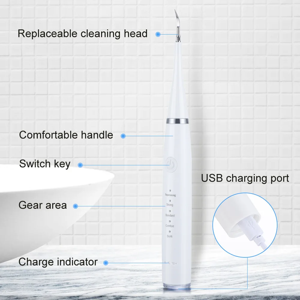 Electric sonic toothbrush set portable IPX7 waterproof tartar multi-function cleaning and whitening teeth USB charging enlarge