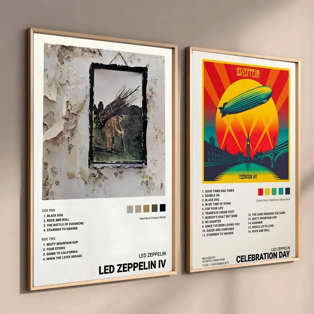 Фото Постер с изображением группы Led Zeppelin, декоративные наклейки, настенное искусство, фото-дизайн для украшения дома, гостиной, прихожей №4