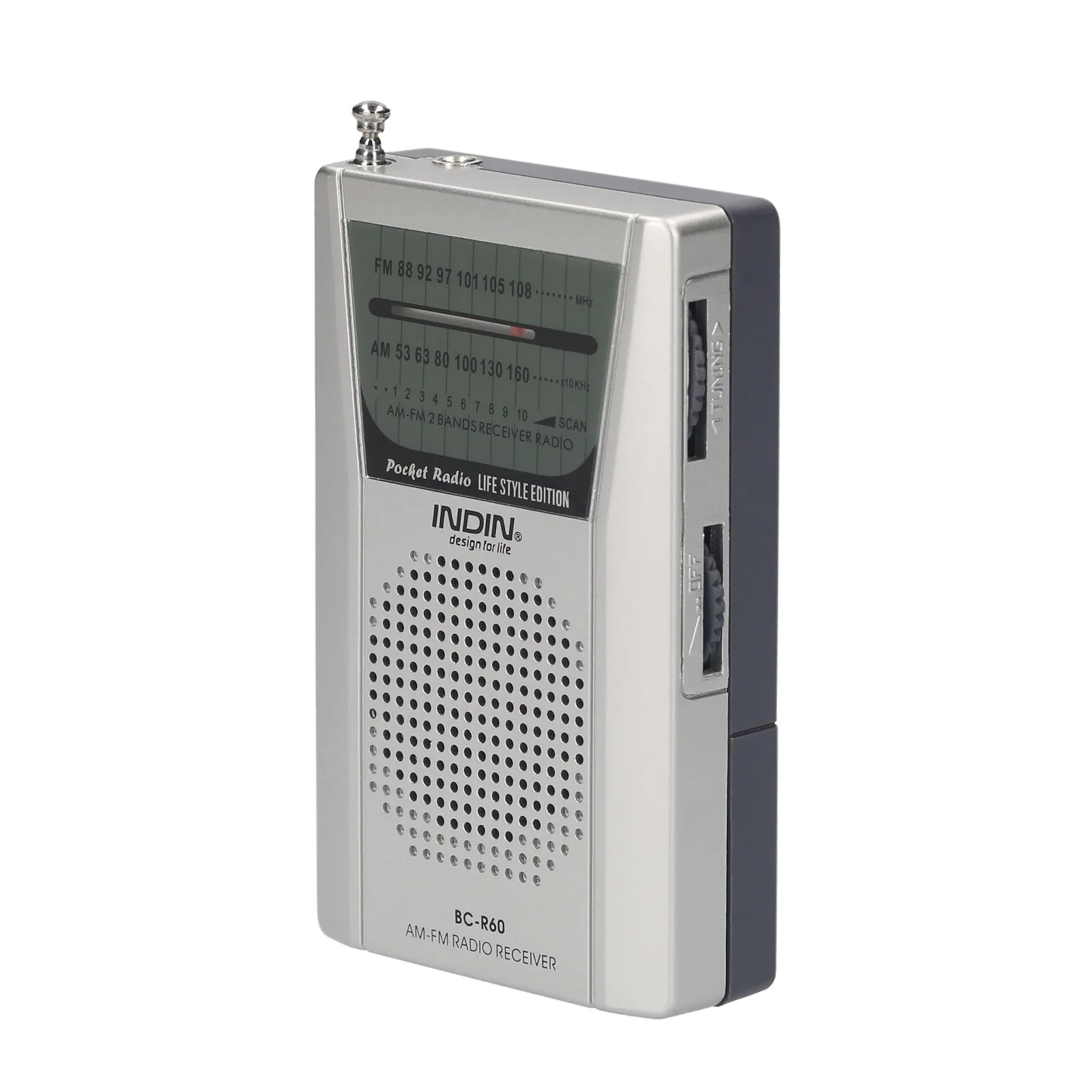 

INDIN BC-R60 AM FM Battery Operated Portable Pocket Radio Mini Radio Music Player Operated by 2 AA Battery Wireless Spe