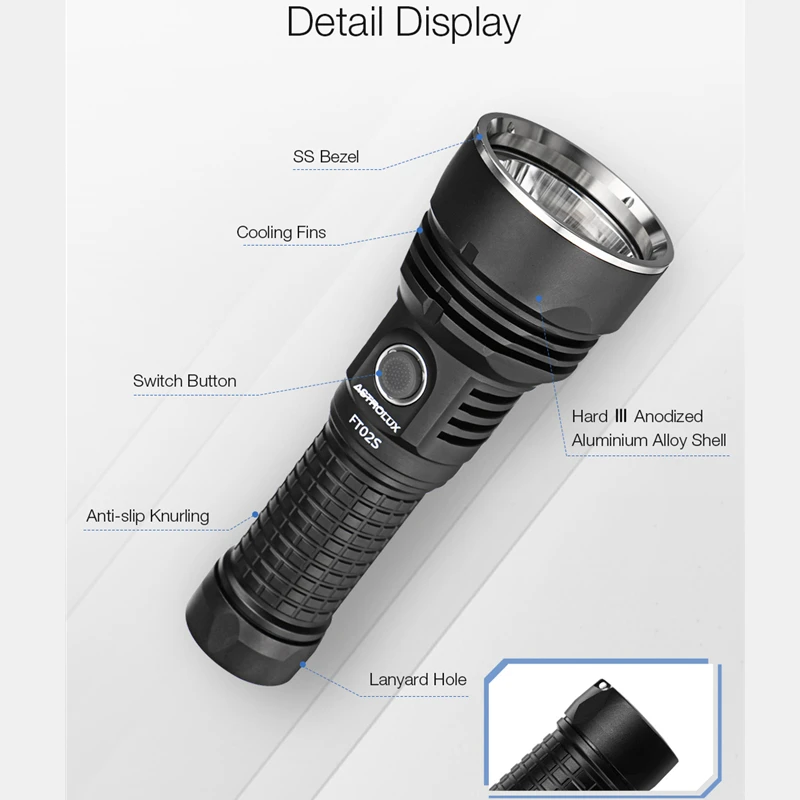 Фото Astrolux FT02S 4 * XHP50.2 светодиодный фонарик 546 лм Ultrabright 4500 м длинная фотография фотосессия стандарта 21700 мАч аккумулятор для кемпинга №5