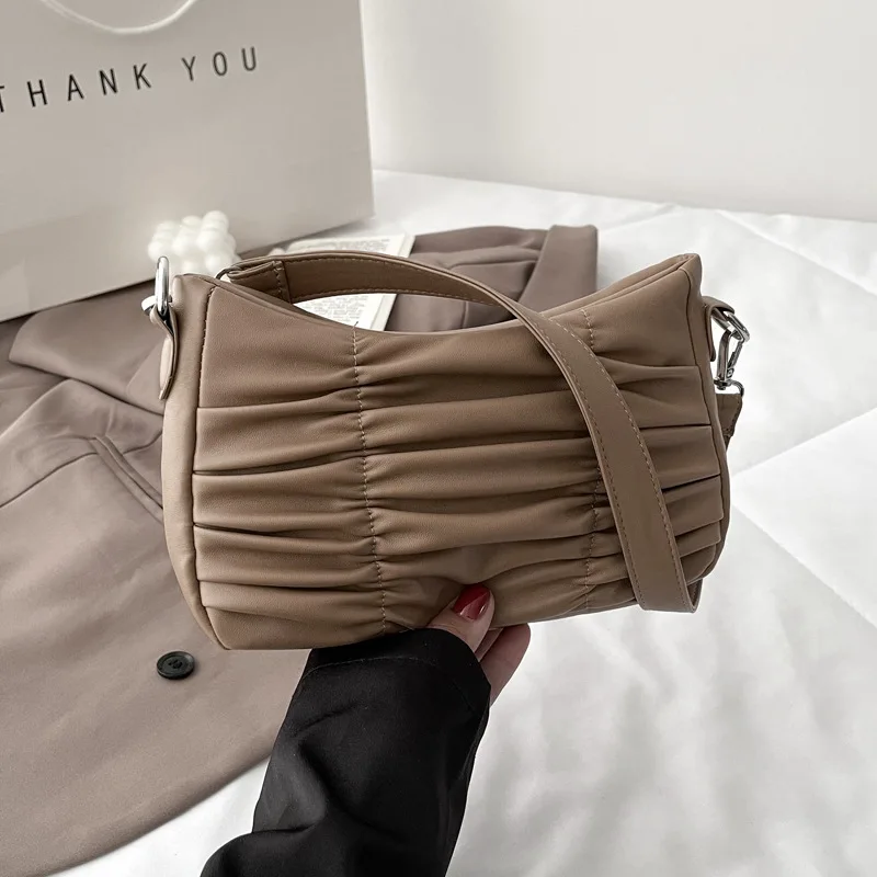 

Women's Shoulder Bags Spring/Summer Textured Underarm Bags Fashion Casual 2022 New Trendy Fashion Pleated Portable Shoulder Bags