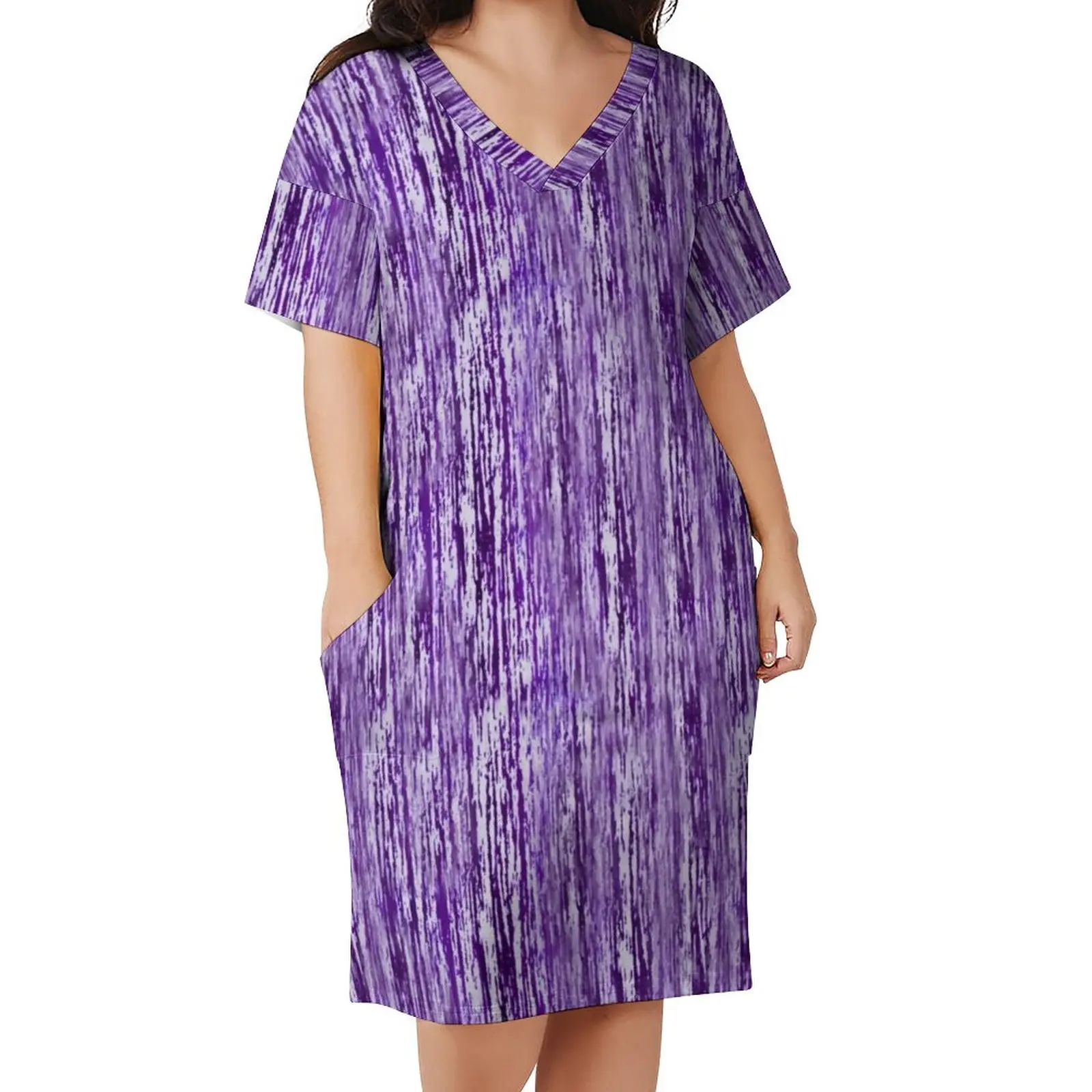 

Tie Dye Dress Plus Size Purple Hippy Print Korean Fashion Casual Dress Women Summer Short Sleeve Kawaii Dresses Birthday Present