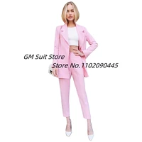 2pcsset solid pants suit for women blazer set fashion new single breasted jacket pants lady outfits