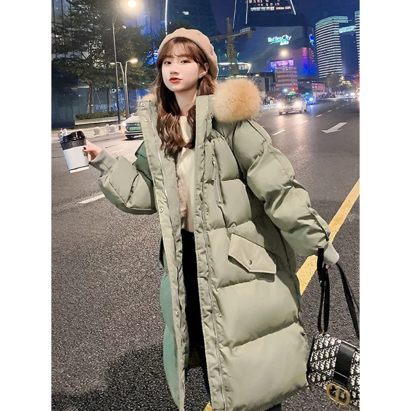 

2023 New Winter Jacket Women Parka Hooded Down Cotton Padded Parka Female Jackets Long Coat Woman Large Size Warm Outwear Q88