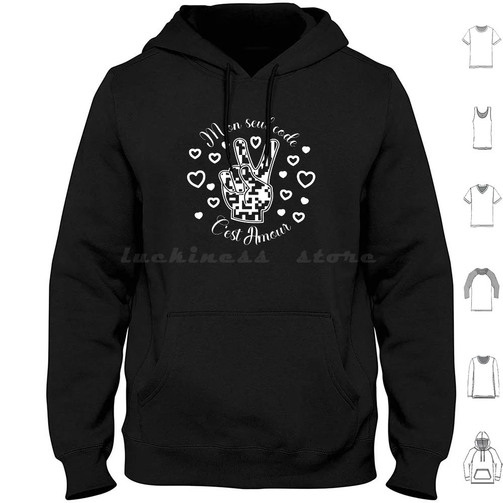 

Qr Code Peace Love Hoodies Long Sleeve Peace Love Qr Code Dictatorship Qr Sanitary Pass Health Passport