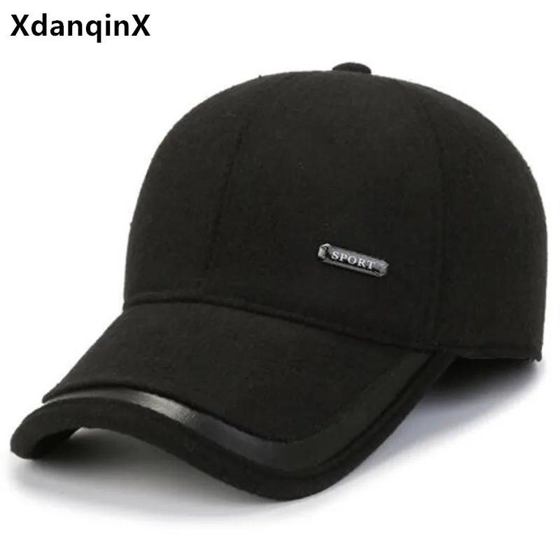

Winter Warm Baseball Caps For Men Plush Thickening Windproof Ear Protector Earmuffs Hat Snapback Cap Trucker Hats Elderly Cap