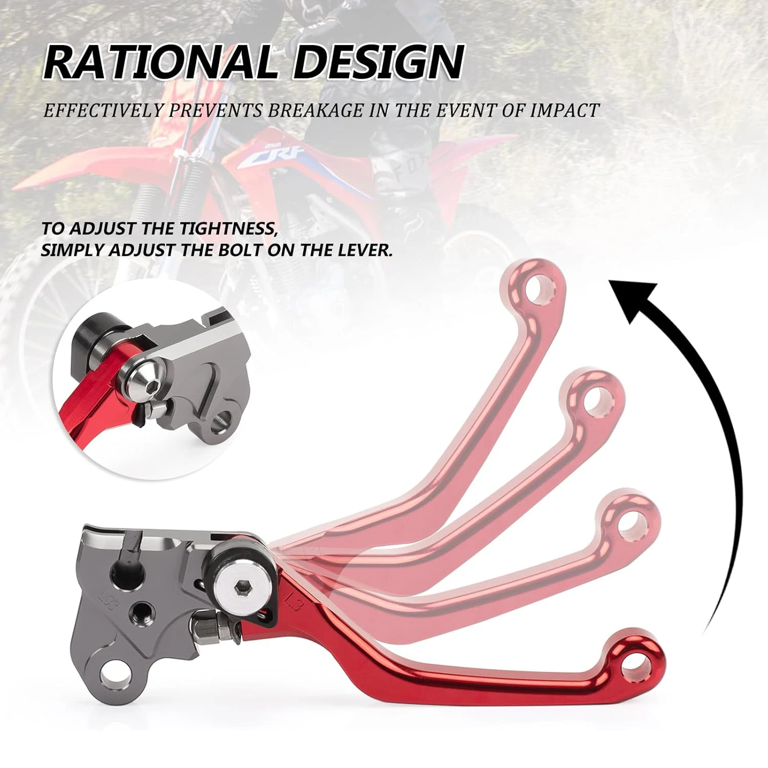 Фото Для Honda XR250 96-04 XR400 96-04 CR500 92-01 CR125R 250R 92-03 Спортивные ручки с перекрестным шарниром Складной складной тормозной рычаг сцепления №5