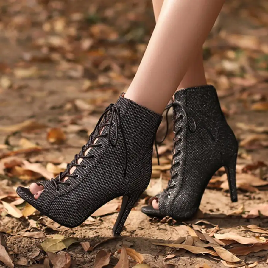 

Elegant Ankle Women Boots 2023 Ladies Sexy Stilettos High Heels for Women Latin Dance Boots Heels Fish Toe Party Shoes