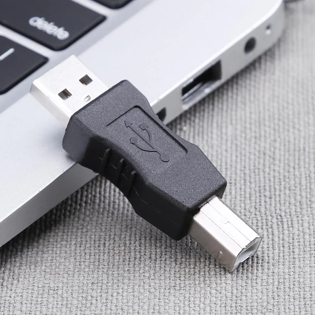 

Квадратный USB-адаптер USB2.0 A папа-B папа адаптер USB Передача печатающей головки интерфейс передачи подходит для компьютерных принтеров