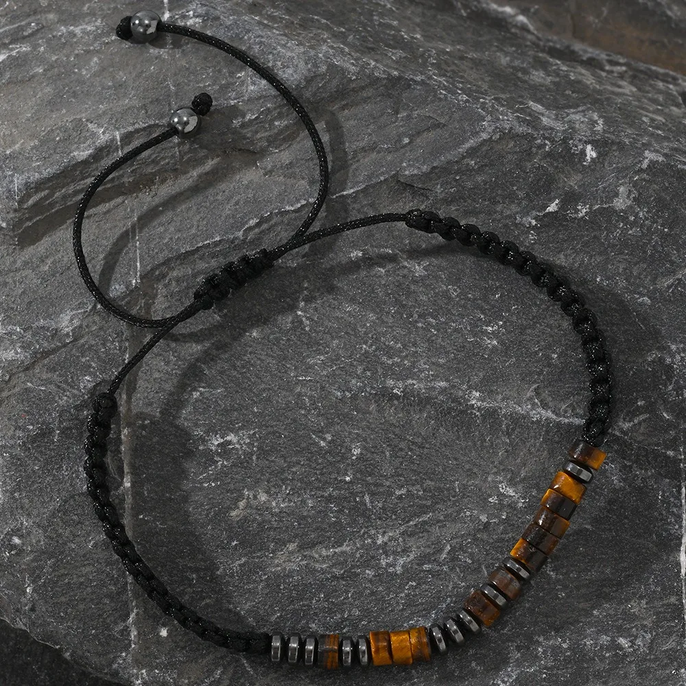 Браслет нового дизайна с кодом Морзе браслет тигровым глазом регулируемый