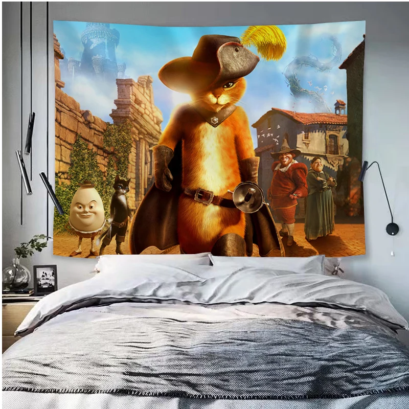 Кошачьи ботинки гобелен Художественная печать настенное украшение домашнее