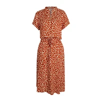 summer bohemian vintage casual dress 2022 womens new polka dot short sleeve shirt collar skirt fashion elegant lace up buttons