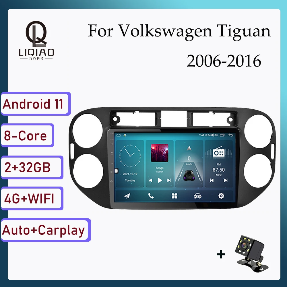 

2 Din Carplay Auto Car Radio For Volkswagen Tiguan 1 NF 2006-2016 Android Car Multimedia Player Head Unit GPS Navi Bluetooth 4G