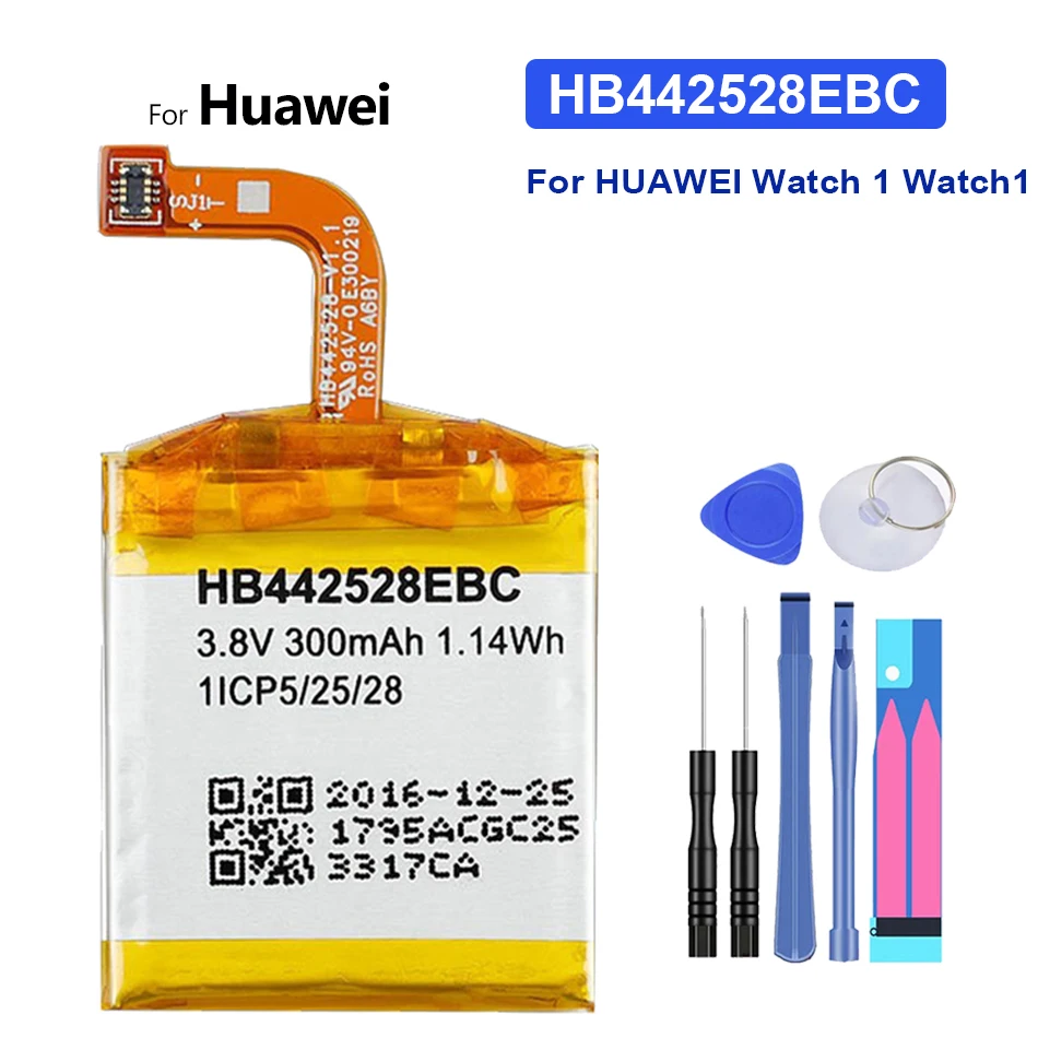 

Battery HB442528EBC 300mAh For HUAWEI Watch 1 Watch1 HB442528EBC Mobile Phone Battery Batteries + Tools