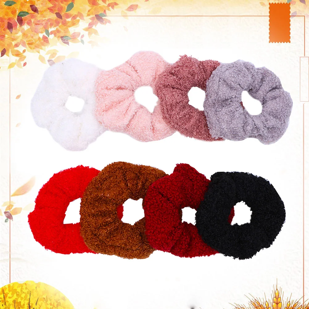 8 шт. эластичные держатели для хвоста резинки волос девочек атласные завязки