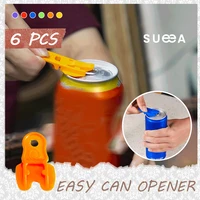 sueea%c2%ae easy can opener 6pcspack kitchen tools plastic handheld beer cola beverage drink opener bottle opener dropshipping