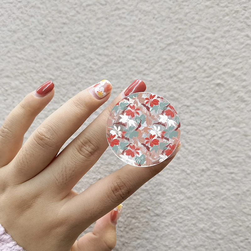 Кольцо-держатель для смартфона с зеленым растением Кленовым листом бананом и