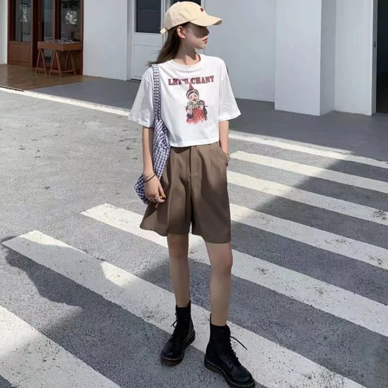 Шорты женские со складками и карманами новая модная уличная одежда в стиле