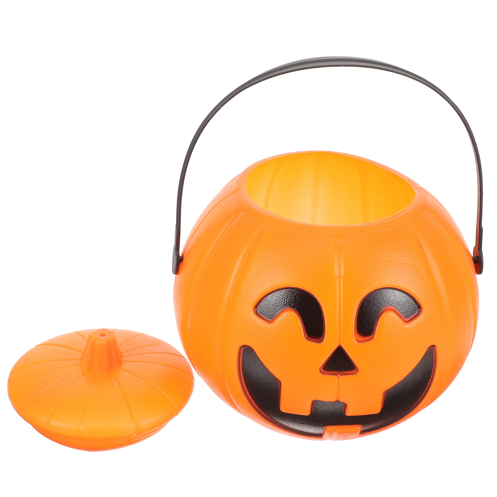 

Small Plastic Containers Portable Pumpkin Bucket Candy Jars Stand Halloween Buckets Party Gift Storage Child