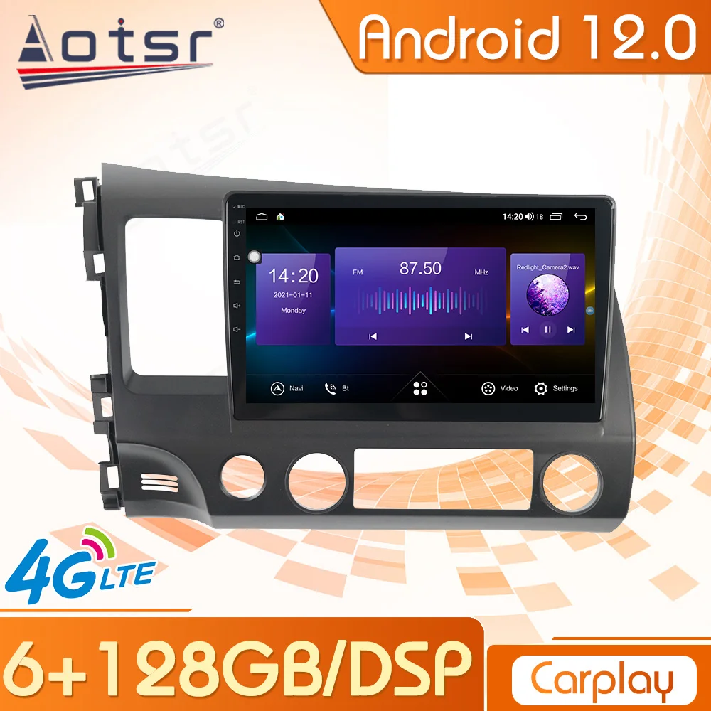 

Android12 Car Multimedia Stereo Player For HONDA CIVIC 2006 -2011 Tape Radio Recorder Video Auto GPS Navigation Head Unit