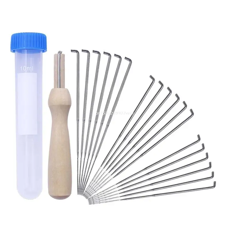 

Felting Needles Sewing Needle Kit 20Pcs Wool Felt Pocked Needles with Wood Handle Set for DIY Crafts Wool Yarn Supplies Dropship