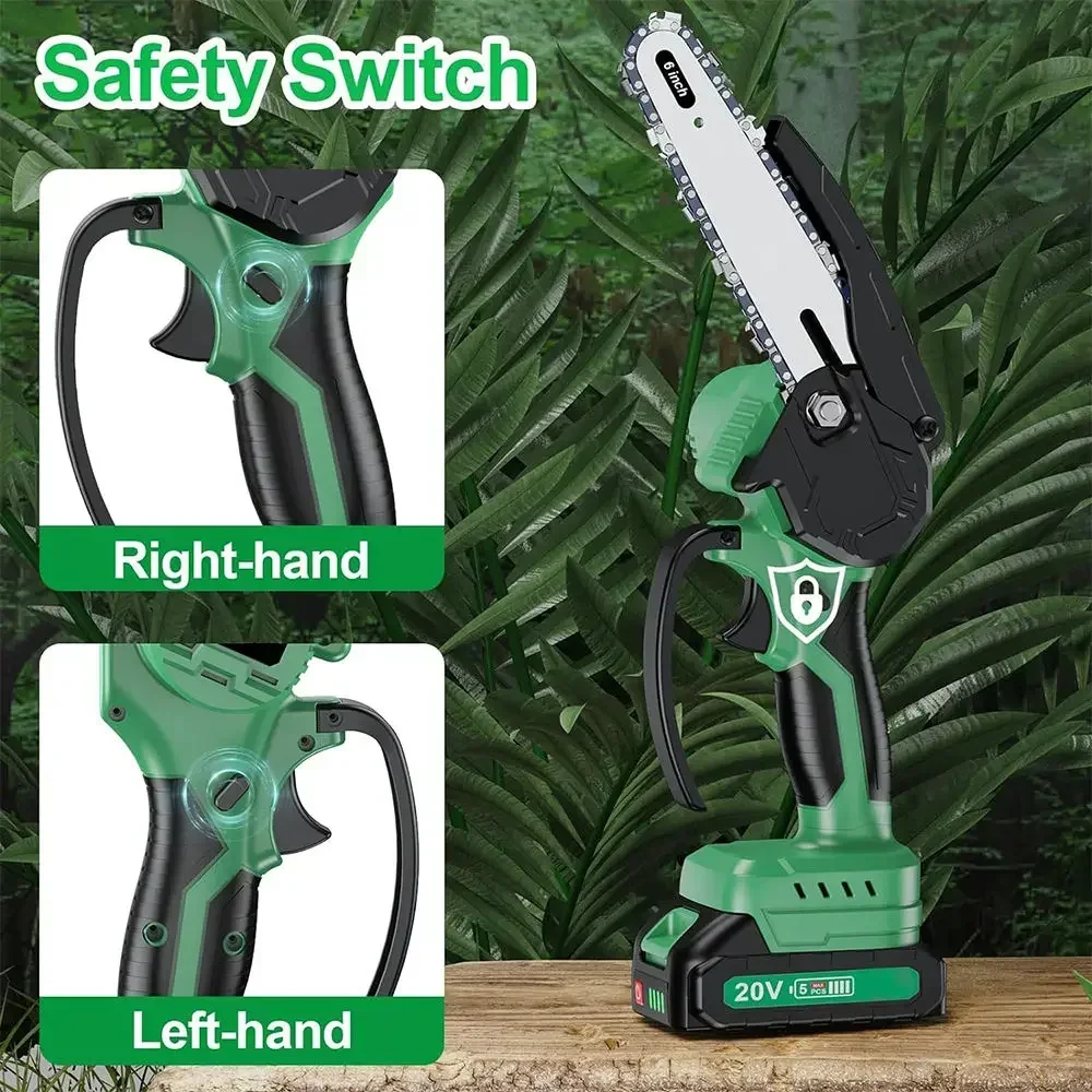 Перезаряжаемая портативная цепная пила 6-дюймовая и 4-дюймовая Беспроводная