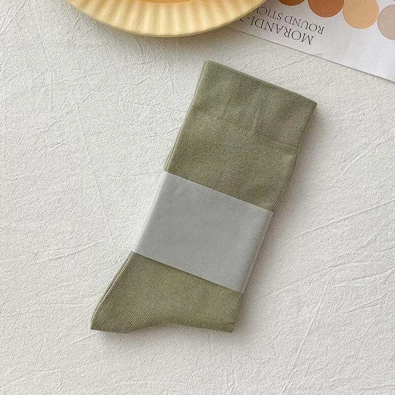 Women Simplicity Socks Candy Color Cotton Long Socks Girls Cute Korea Style Breathable Casual Cotton Socks Female Fashion