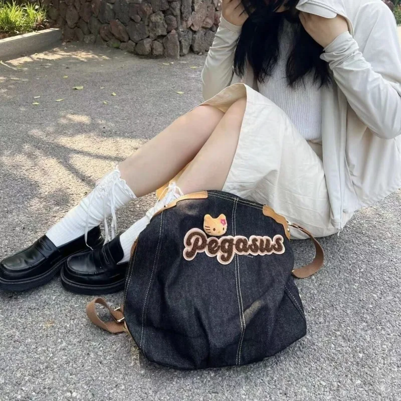 Sanrio Hello Kitty ковбойская пригородная сумка большой вместимости винтажная уличная