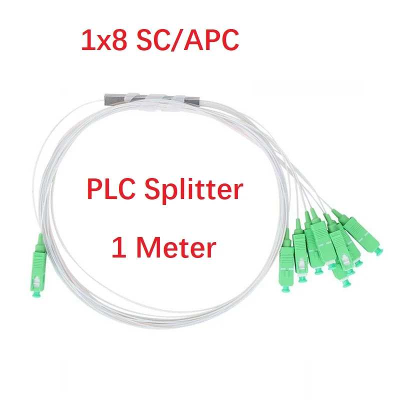 5pcs 1*2 1*4 1*8 1*16 1*32 Splitter SC/APC Connector SM G657A1 0.9mm Steel Tube FTTH Fiber Optic PLC Splitter 1 Meter