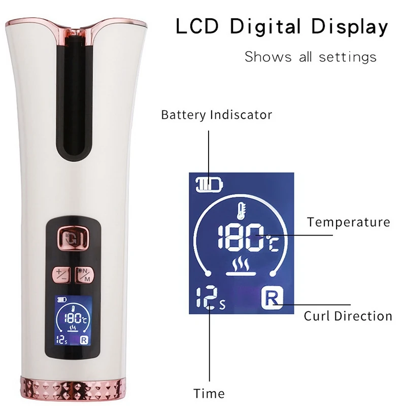 

USB Cordless Automatic Hair Curler Ceramic Curling Iron Hair Waver Tongs Beach Waves Iron Curling Wand Air Curler