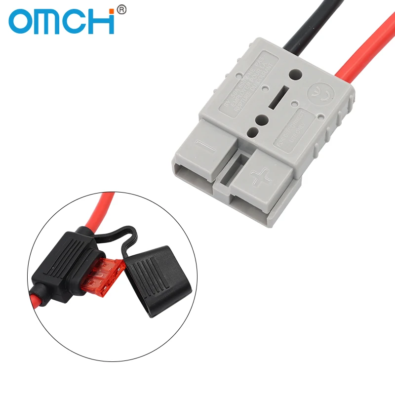 Фото OMCH 1 шт., 50 А, 30 см, 10AWG, удлинительный кабель для соединительного кабеля с предохранителем 50 А, электрическое оборудование №3