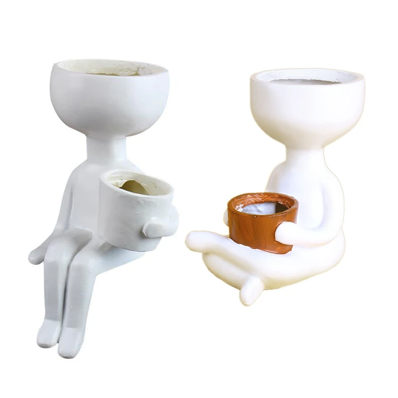 

Фотоабстрактная ваза, плантатор, человеческое лицо, креативная витрина, декоративная фигурка, форма головы, маленькие горшки