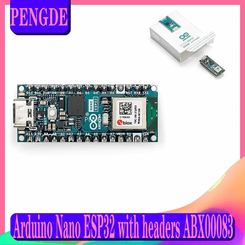 Arduino Nano ESP32 с разъемами ABX00083 u-blox NORA-W106 ESP32-S3 Комплект макетной платы