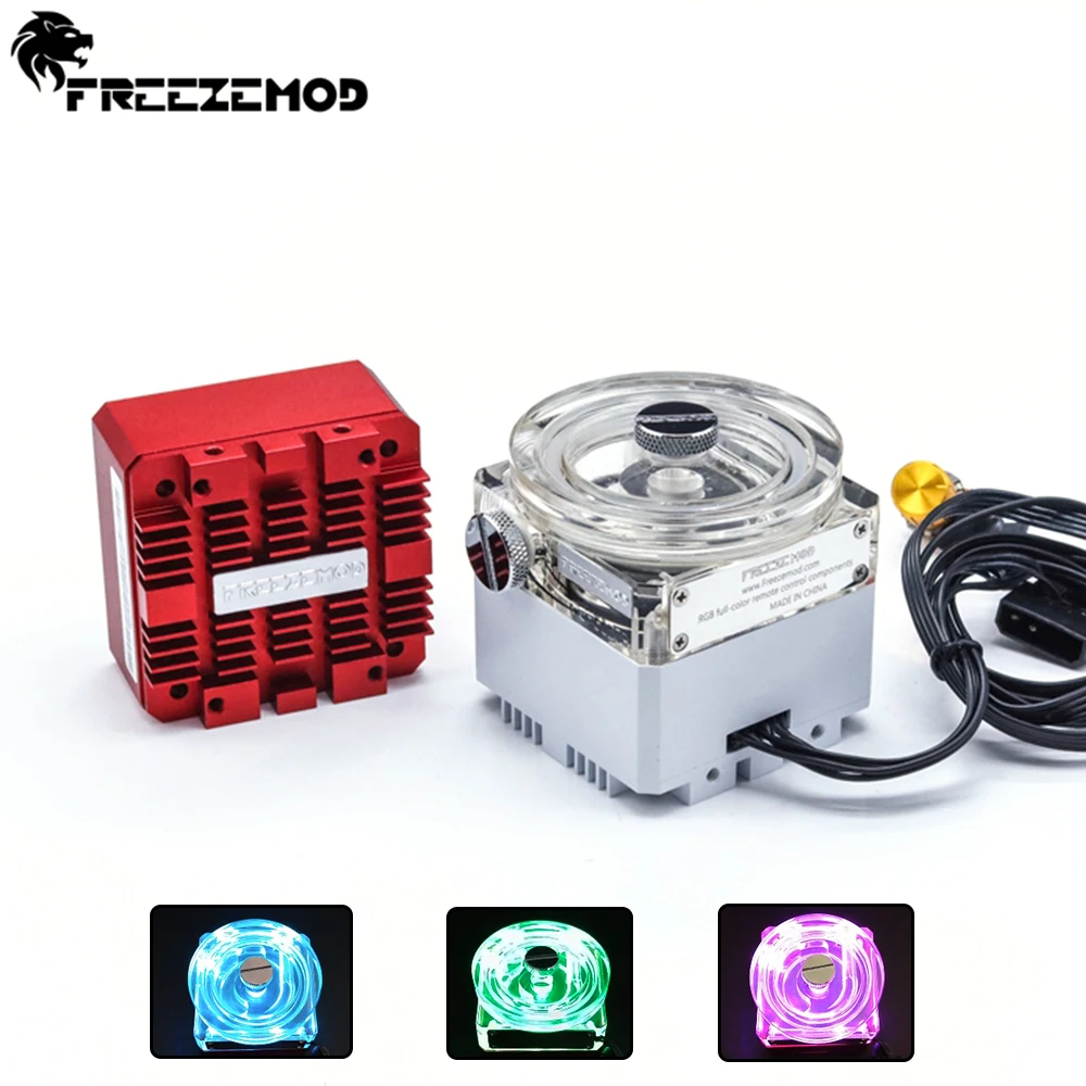 

FREEZEMOD DDC Pump OD60MM Reservoir RGB 960L/H Metal Cover 5-6meters 3000RPM AURA MOD Water Cooling POM Magnetic Levitation