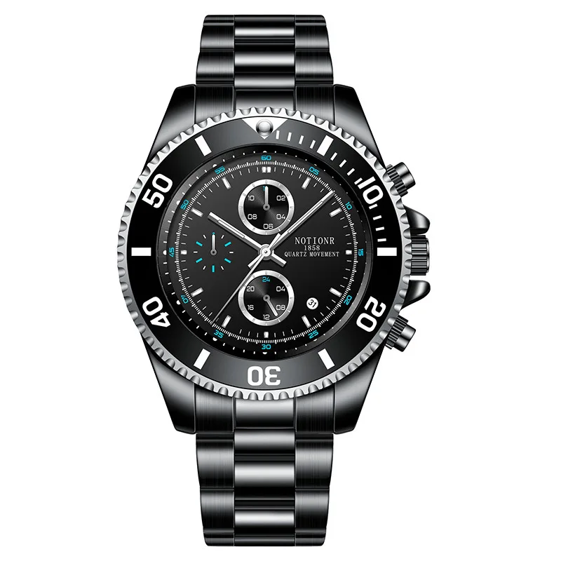 

Мужские часы с зеленым водным призраком, модный стальной ремешок, кварцевый водонепроницаемый светящийся календарь