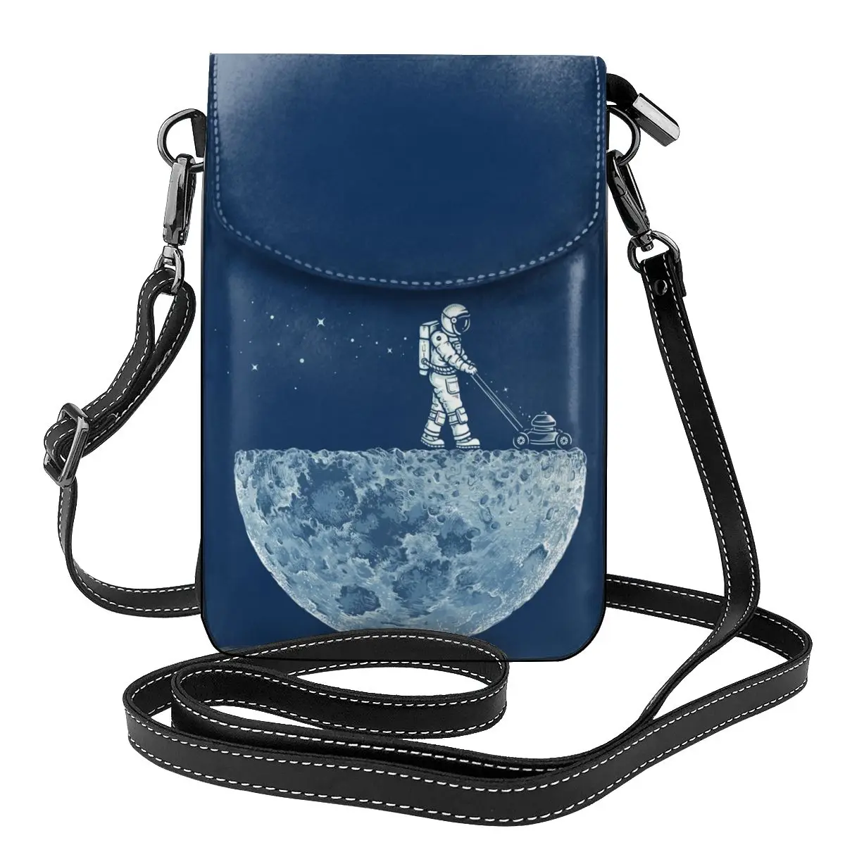 

Mown Moon Astronaut Shoulder Bag Career Female Gifts Women Bags Aesthetic Leather Shopping Purse
