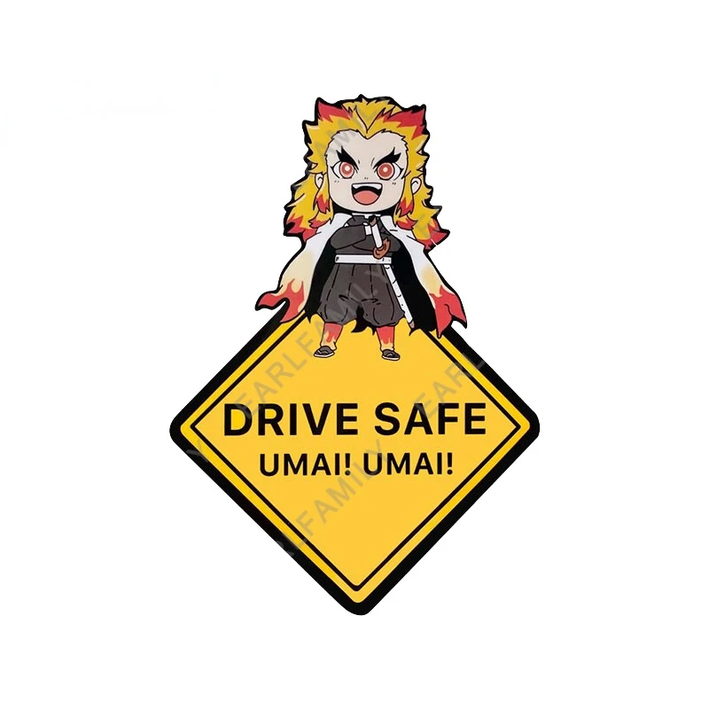 

13 см x 9,2 см предупреждение о вождении безопасная Автомобильная наклейка мультфильм аниме ренгоку Kyoujurou защитный знак JDM наклейка на Багажни...