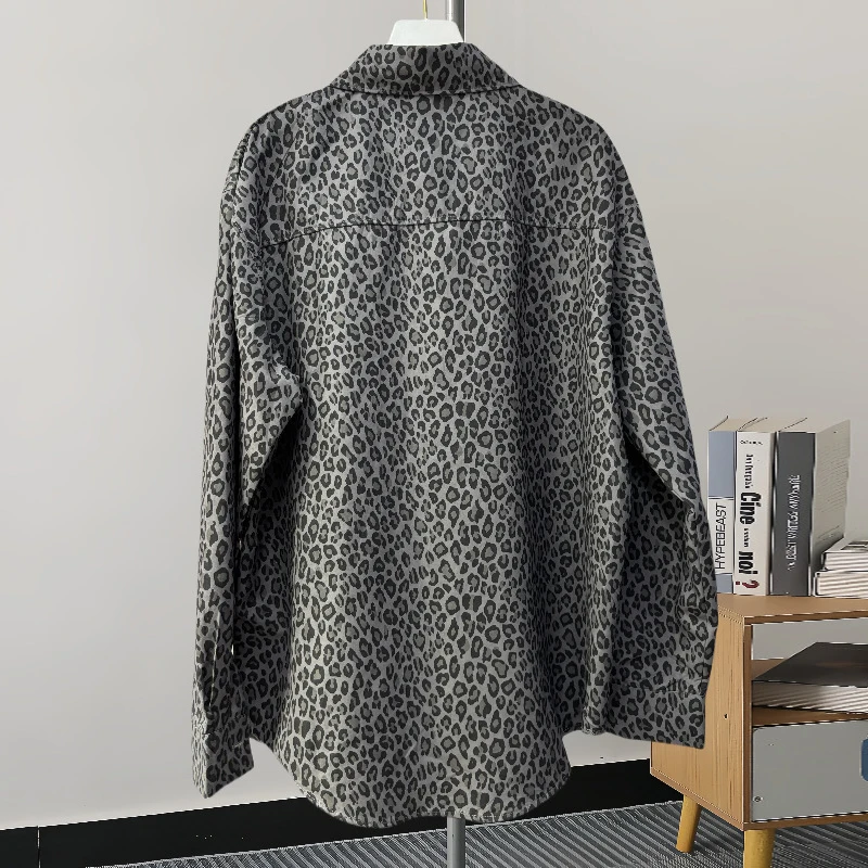 KBQ Camoufalge шикарные рубашки с принтом для женщин однобортные свободные блузки