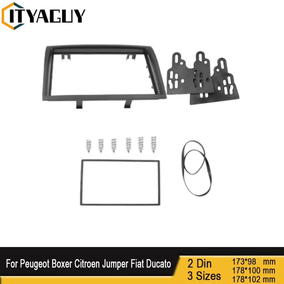 Облицовка двойная Din для Peugeot Boxer Citroen Jumper Fiat Ducato 2006 + комплект установки приборной