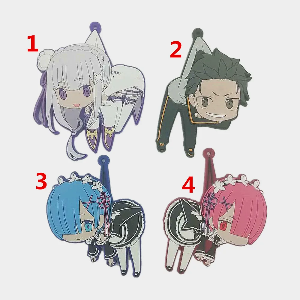 

Re Zero Kara Hajimeru Isekai Anime Rubber Keychain Key Ring Race Straps Cosplay