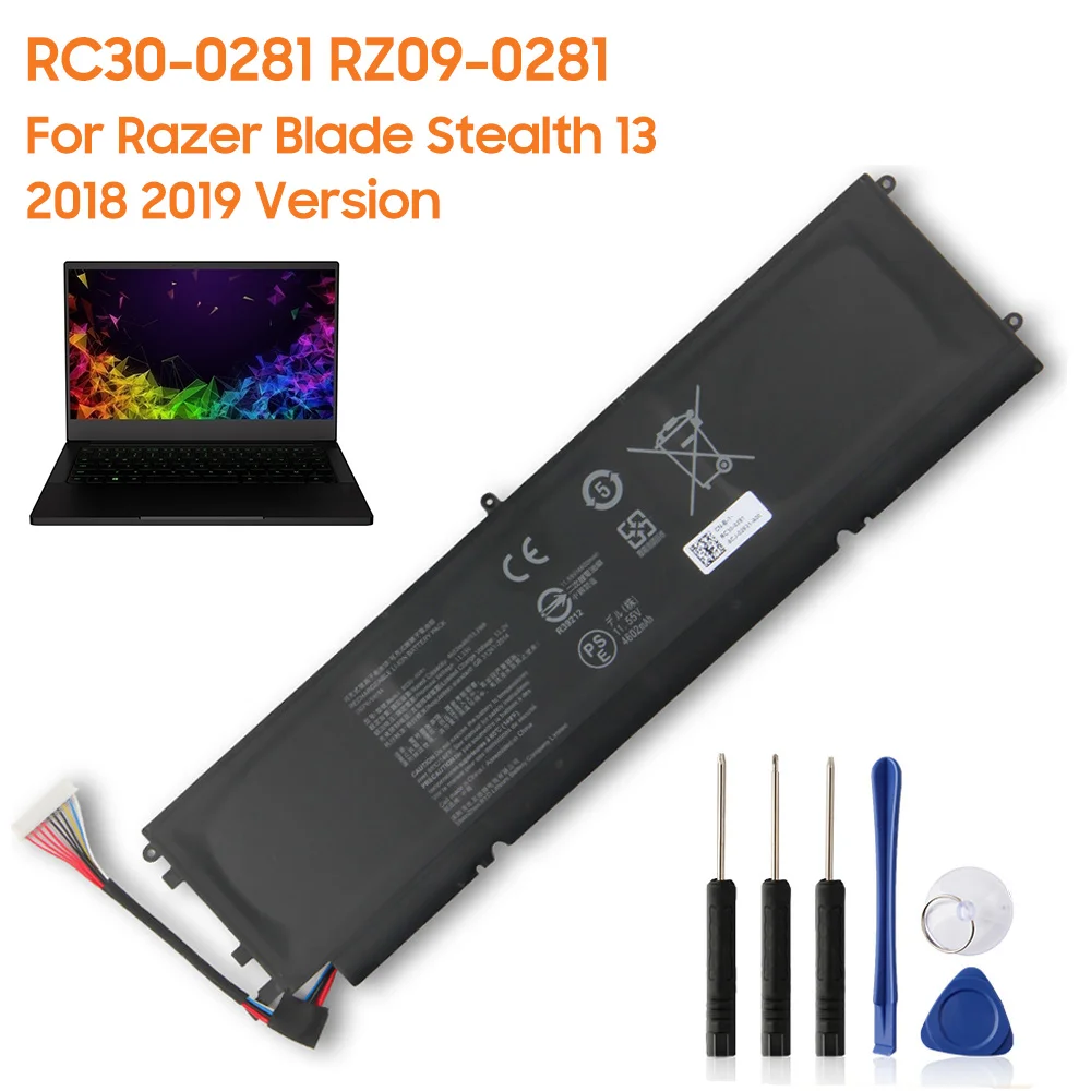 Replacement Battery RC30-0281 RZ09-0281 For Razer Blade Stealth 13 2018 2019 Max-Q RZ09-03102E52-R3U1 RZ09-02812E71