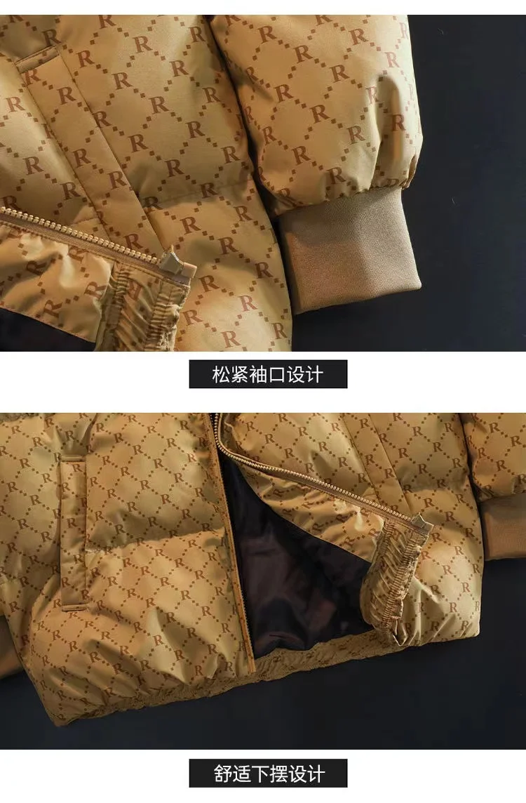 Casual Trend Mens Wear Winter Cotton Padded Jacket Loose Thermal Coat Thickened Male Coat Large Size 150kg Velvet Winter Clothes