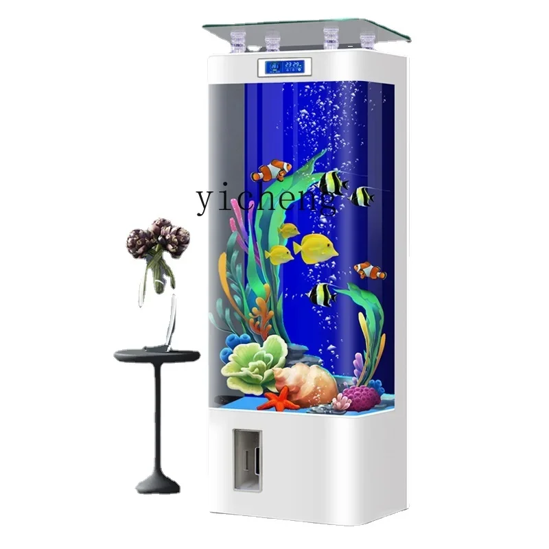

ZC New Intelligent Hot Bending Integrated Molding Glass Fish Tank Living Room Medium Fish Globe Home Ecological Aquarium