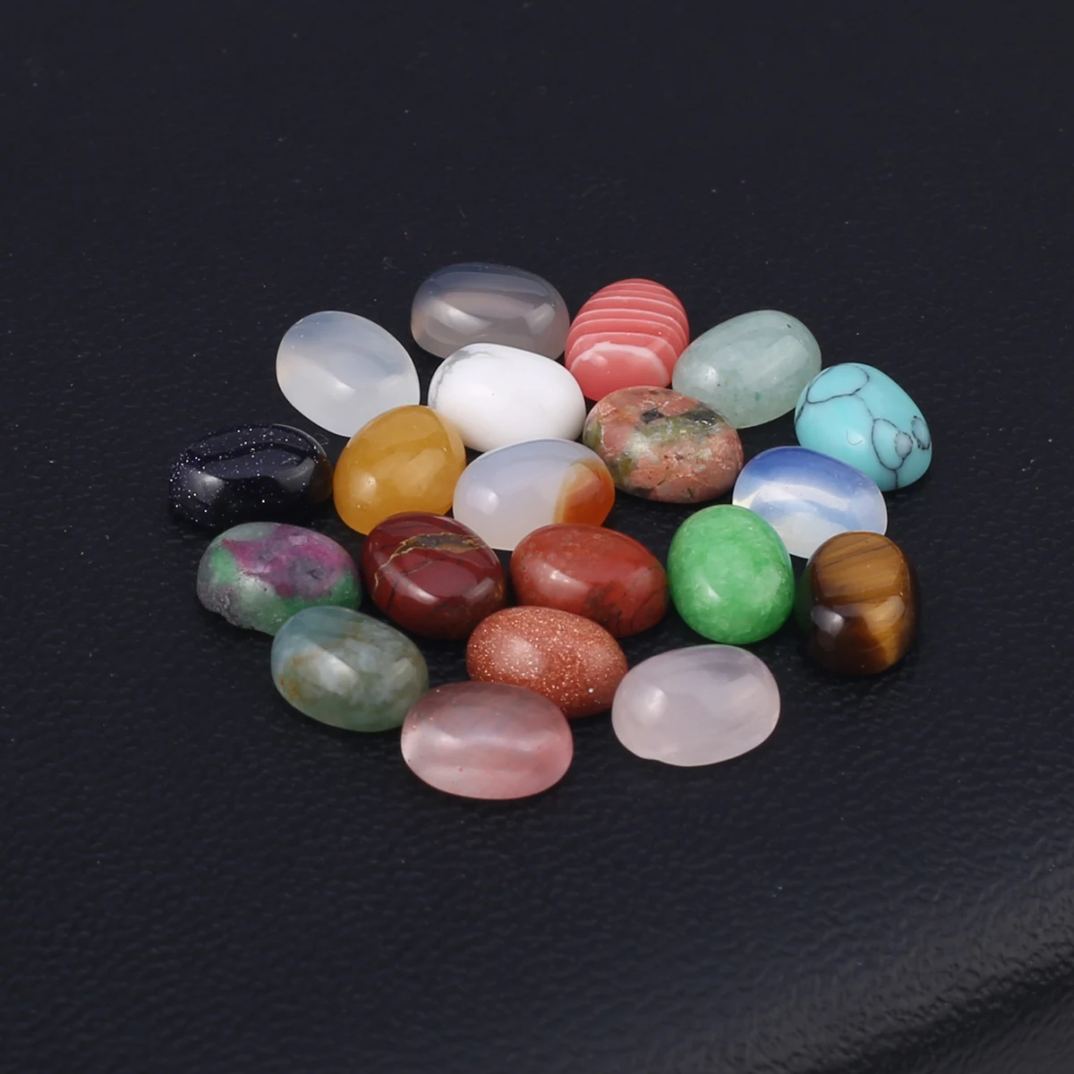 

Wholesale Natural Stone Agate Turquoise Quartz Oval Cabochon Interface No Hole for Making Necklace Ring Jewelry Accessories