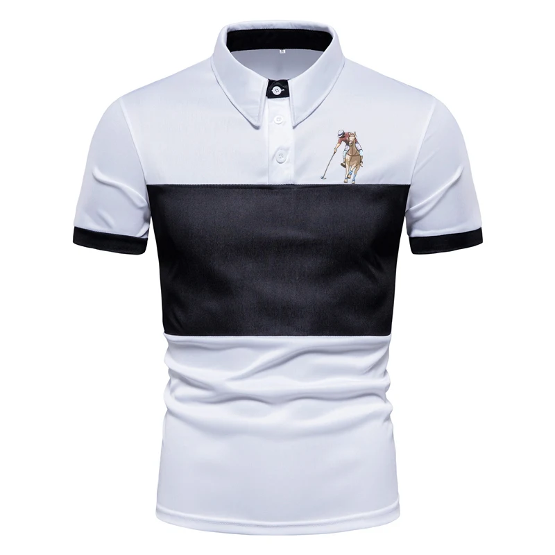 

WSHIXDW Men's New Fashion Short Sleeve POLO Shirt 20% Cotton 80% Polyester