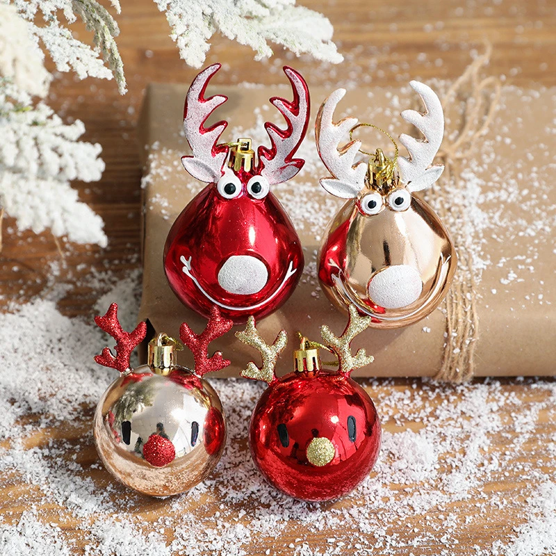 

2PCS Elk Christmas Tree Hanging Balls Ornaments Bauble Pendant Xmas Christmas Decorations 2023 Home Navidad Natal New Year Decor