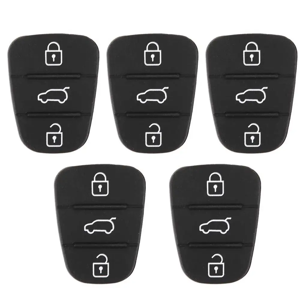 

5pcs Replacement Key Shell Rubber 3-Button Pad Fit for Hyundai Fit for Kia without Letter