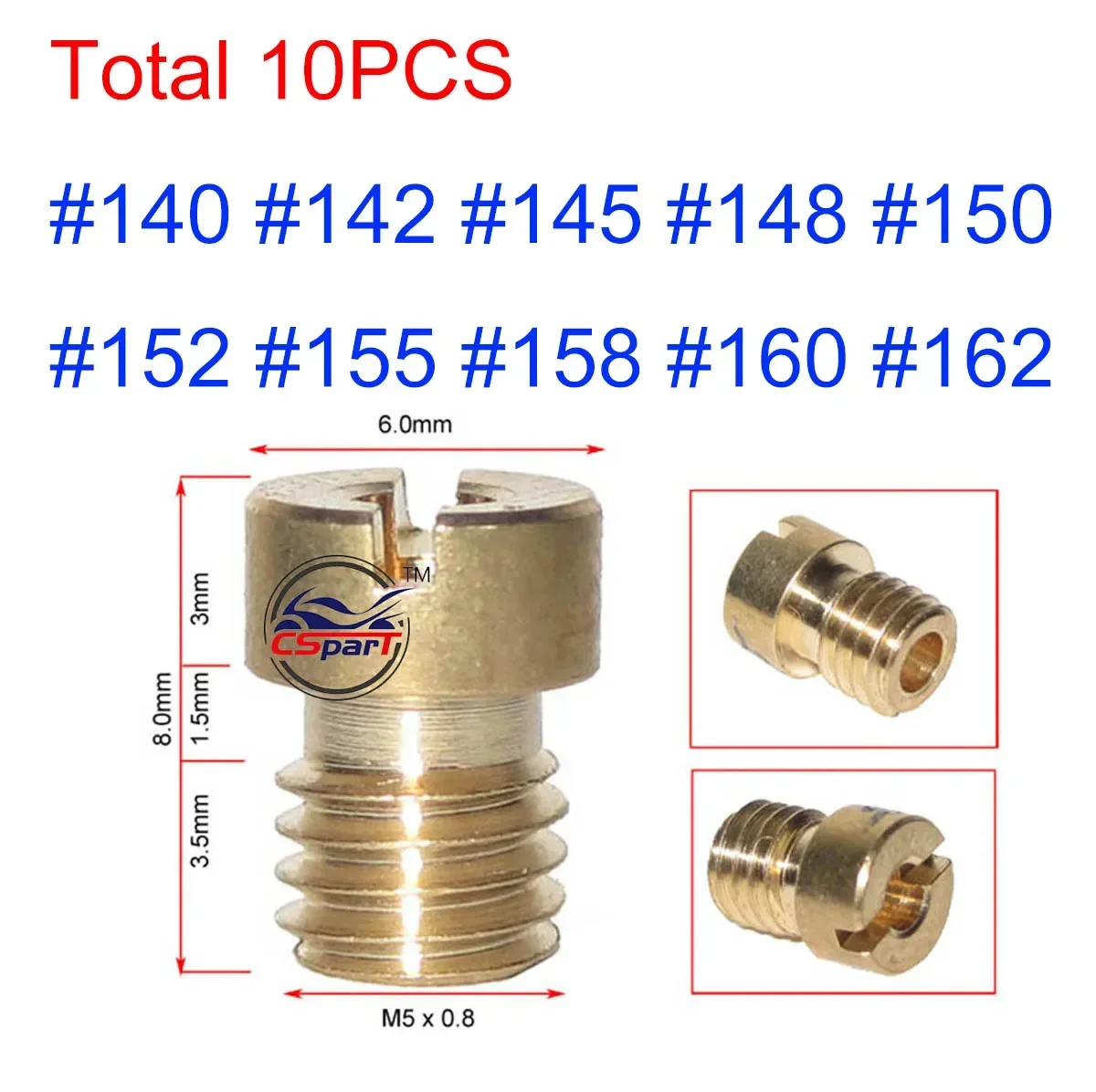 

10 шт. в наборе, карбюратор для мотоцикла, основной струйный медленный пилот, струи для PWK PWM Keihin OKO CVK NSR KSR, стандартная Форсунка инжектора